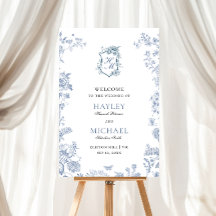 VICTORIA Blauwe Franse Tuin Welkom Foam Board