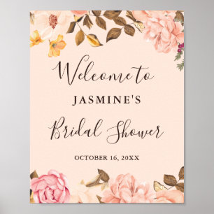 Victoria Blush Bloem Bruidsfeest Bord Poster