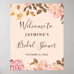 Victoria Blush Bloem Bruidsfeest Bord Poster