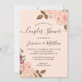 Victoria Blush Bloemen Trouwkoppels Douche Kaart (Voorkant)