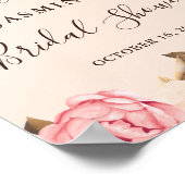Victoria Blush Gold Floral Vrijgezellenfeest Sign. Poster (Hoek)