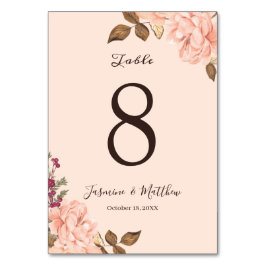 Victoria Blush Rozen Waterverf Floral Wedding Kaart