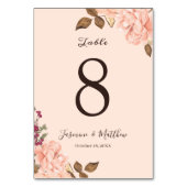 Victoria Blush Rozen Waterverf Floral Wedding Kaart (Achterkant)