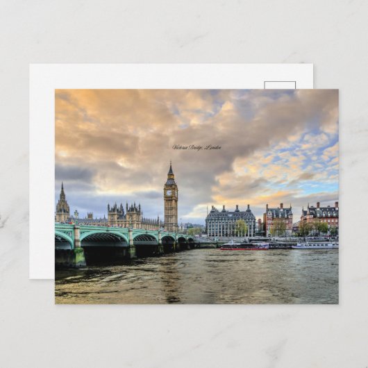 Victoria Bridge, Londen, Kaart in Engeland (Voorkant / Achterkant)