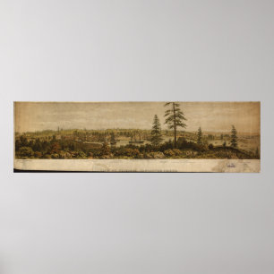 Victoria British Columbia 1860 Antiek Panorama Poster