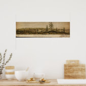 Victoria British Columbia 1860 Antiek Panorama Poster (Keuken)