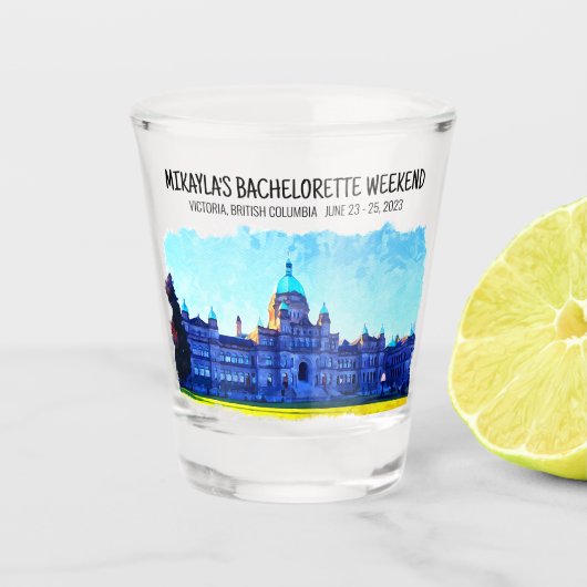 Victoria, British Columbia Bachelorette Weekend Shot Glas (Voorkant)