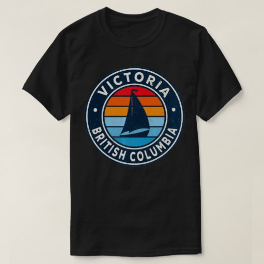 Victoria British Columbia BC  Sailboot Retr T-shirt (Design voorkant)