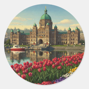 Victoria British Columbia Canada Reizen Ronde Sticker