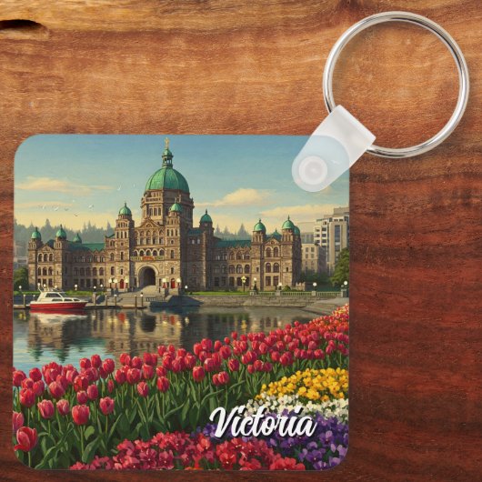 Victoria British Columbia Canada Reizen Sleutelhanger (Achterkant)