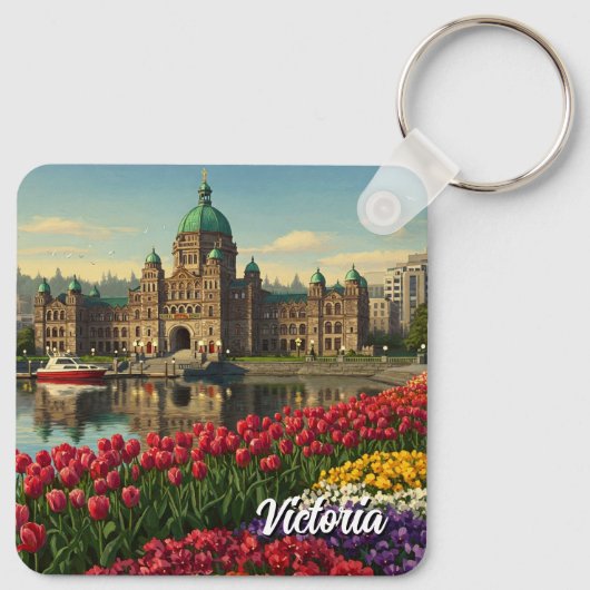 Victoria British Columbia Canada Reizen Sleutelhanger (Achterkant)