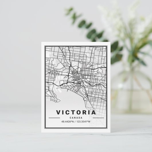 Victoria British Columbia Canada Travel City Map Briefkaart (Staand voorkant)