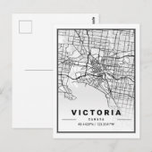 Victoria British Columbia Canada Travel City Map Briefkaart (Voorkant / Achterkant)