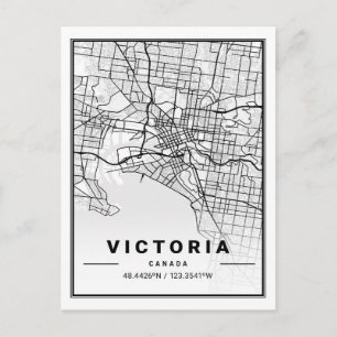 Victoria British Columbia Canada Travel City Map Briefkaart