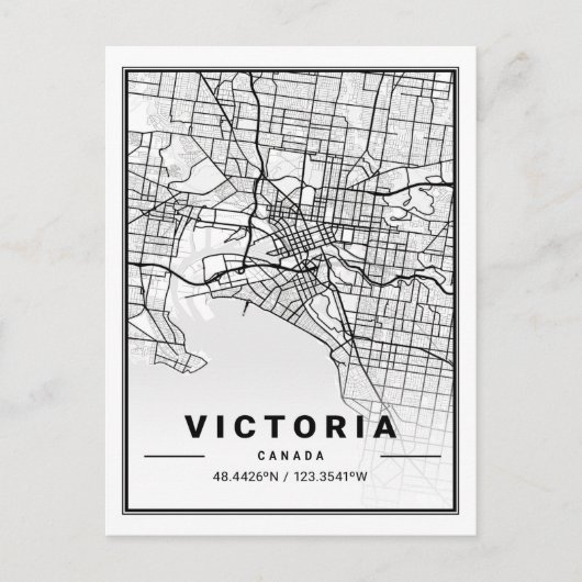 Victoria British Columbia Canada Travel City Map Briefkaart (Voorkant)
