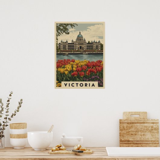  Victoria British Columbia Reizen Poster (Keuken)