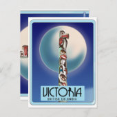 Victoria British Columbia Totem Pole. Briefkaart (Voorkant / Achterkant)