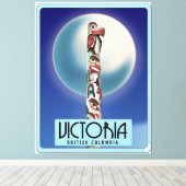 Victoria British Columbia Totem Pole. Canvas Afdruk (Insitu (Houten vloer))