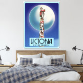 Victoria British Columbia Totem Pole. Canvas Afdruk (Insitu (Slaapkamer))