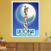 Victoria British Columbia Totem Pole. Canvas Afdruk (Insitu (Woonkamer))