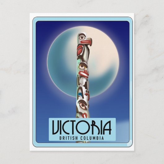 Victoria British Columbia Totempaal. Briefkaart (Voorkant)