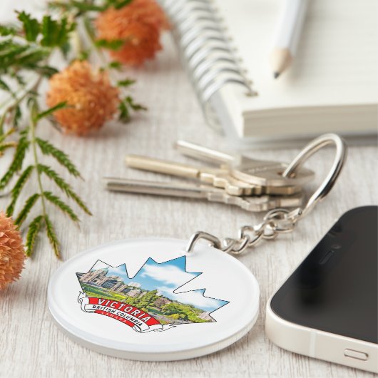 Victoria, Brits-Columbia, Canada Maple Sleutelhanger (Voorkant Rechts)