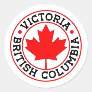 Victoria Brits-Columbia Souvenir Canadees Ronde Sticker