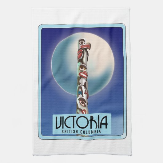 Victoria Brits-Columbia totempaal. Theedoek (Verticaal)