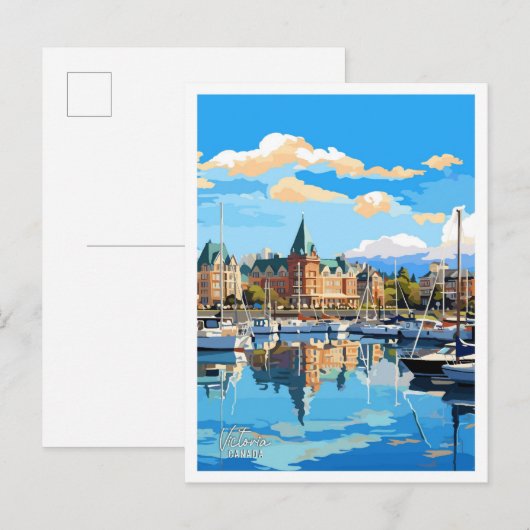 Victoria Canada Art Vintage Travel Illustratie Briefkaart (Voorkant / Achterkant)