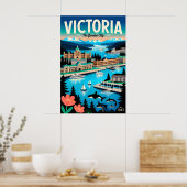Victoria Canada Retro Reisposter Kunst Poster (Keuken)