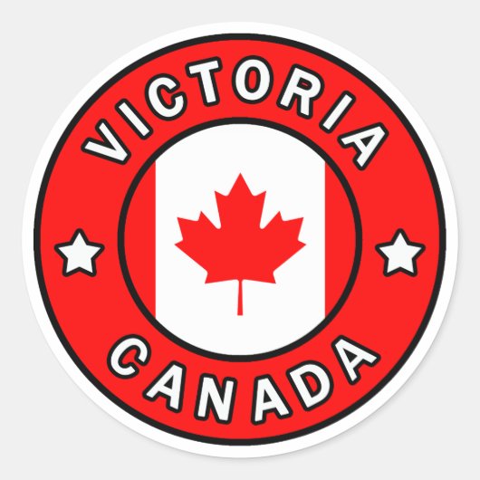 Victoria Canada Ronde Sticker (Voorkant)