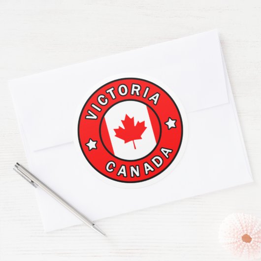 Victoria Canada Ronde Sticker (Envelop)