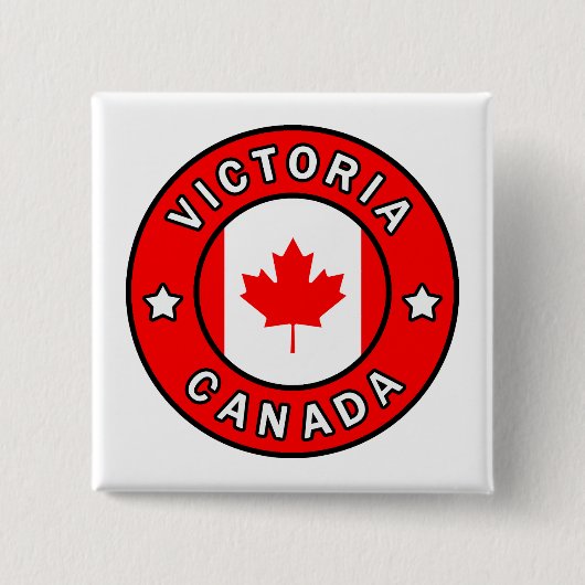Victoria Canada Vierkante Button 5,1 Cm (Voorkant)