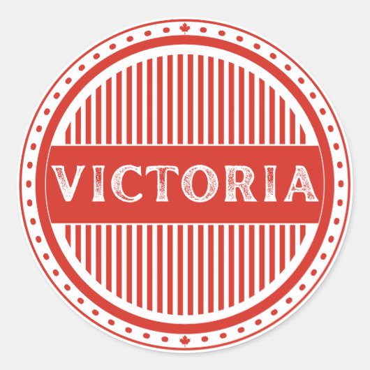 Victoria City Pride Emblem – Canadian Identity Ronde Sticker (Voorkant)