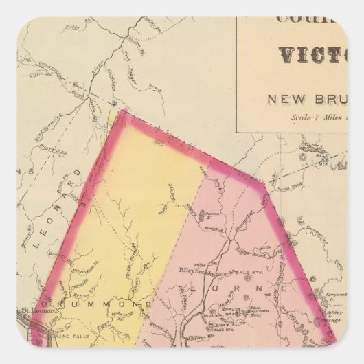 Victoria Co. NB Vierkante Sticker (Voorkant)