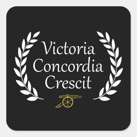Victoria Concordia Crescit Arsenal Vierkante Sticker (Voorkant)