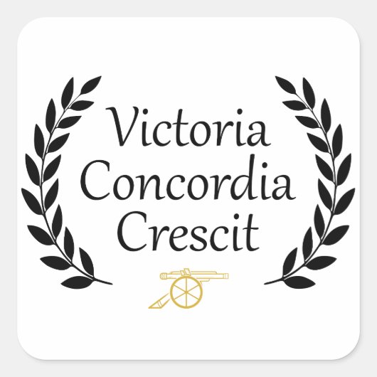 Victoria Concordia Crescit Arsenal Vierkante Sticker (Voorkant)