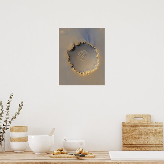 Victoria Crater op Mars Poster (Keuken)
