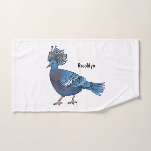 Victoria crowed duivenvogelschilderij cartoon illu bad handdoek (Handdoek)