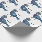 Victoria crowed duivenvogelschilderij cartoon illu cadeaupapier (Hoek)