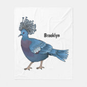 Victoria crowed duivenvogelschilderij cartoon illu fleece deken (Voorkant)