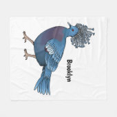 Victoria crowed duivenvogelschilderij cartoon illu fleece deken (Voorkant (Horizontaal))