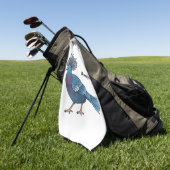 Victoria crowed duivenvogelschilderij cartoon illu golfhanddoek (Groen)