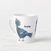 Victoria crowed duivenvogelschilderij cartoon illu latte mok (Linkerhoek)