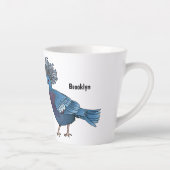 Victoria crowed duivenvogelschilderij cartoon illu latte mok (Rechts)