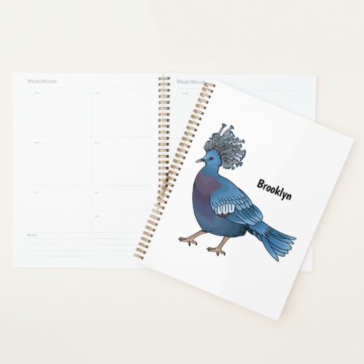 Victoria crowed duivenvogelschilderij cartoon illu planner (Display)