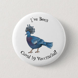 Victoria crowed duivenvogelschilderij cartoon illu ronde button 5,7 cm