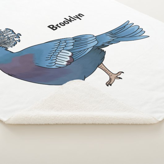 Victoria crowed duivenvogelschilderij cartoon illu sherpa deken (3/4)