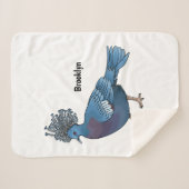 Victoria crowed duivenvogelschilderij cartoon illu sherpa deken (Voorkant (horizontaal))