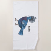 Victoria crowed duivenvogelschilderij cartoon illu strandlaken (Voorkant)